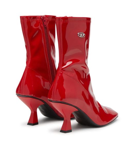 DIESEL Red D-Amber-Ankle Boots