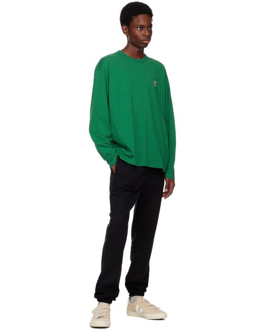Maison Kitsuné Black Drawstring-Fastening Waist Trousers for men