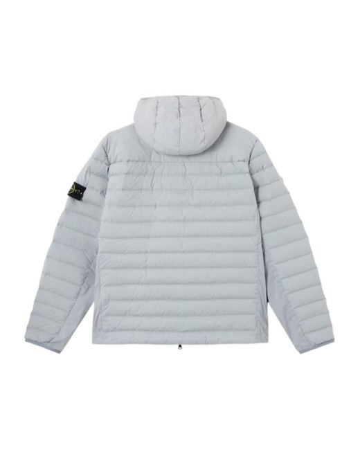 Stone Island Gray Zip-Up Down Jacket for men