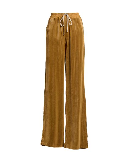 Rick Owens Natural Velvet Wide-Leg Pants