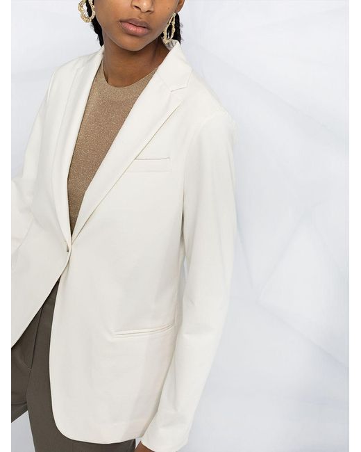 Fabiana Filippi White Single Breasted Bead Embellished Blazer