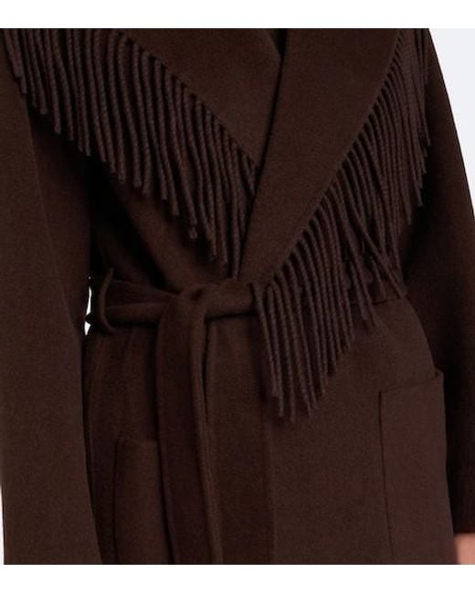 Jonathan Simkhai Brown Fringed Wool-Blend Coat