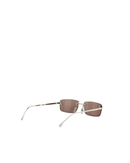 Fendi White Eyewear Rectangular Frame Sunglasses