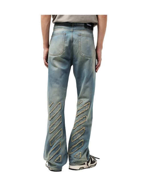 Off-White c/o Virgil Abloh Blue Solid-Color Casual Pants for men