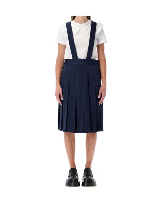 Comme des Garçons Blue Comme Des Garçons Girl Midi Suspender Skirt