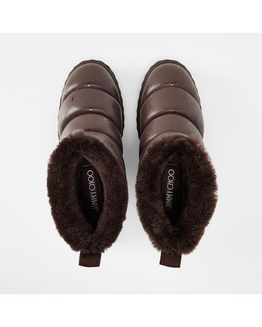 Jimmy Choo Brown Solid Color Snow Boots