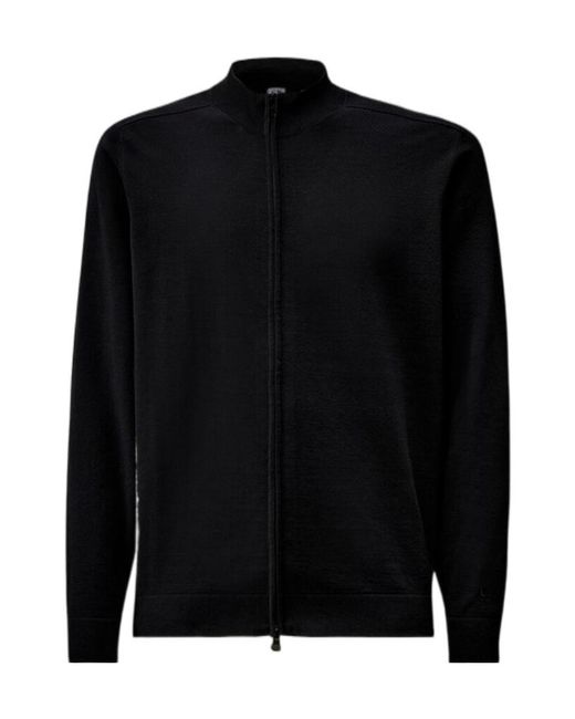C P Company Black Zip-Fastening Cardigan for men