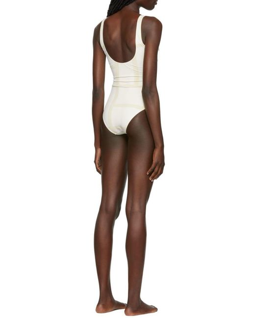 Totême White Totême Sleeveless Crewneck Swimsuit