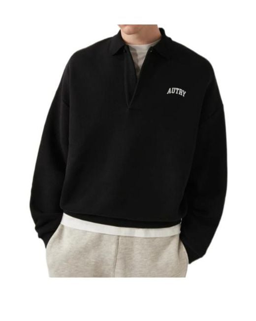 Autry Black Logo Polo Sweatshirt for men