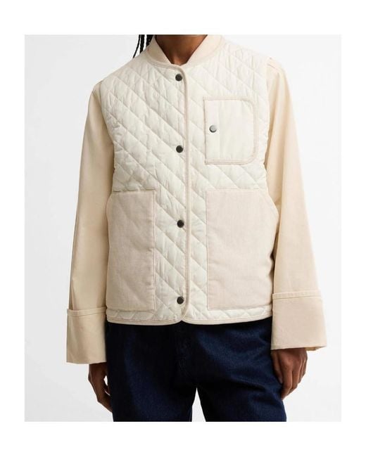 Barbour White Thulby Quilted Gilet