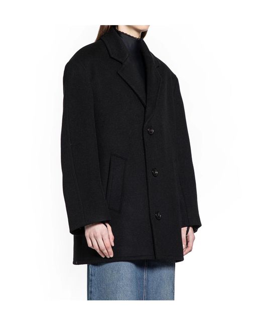 Coperni Black Collarless Long-Sleeve Coat