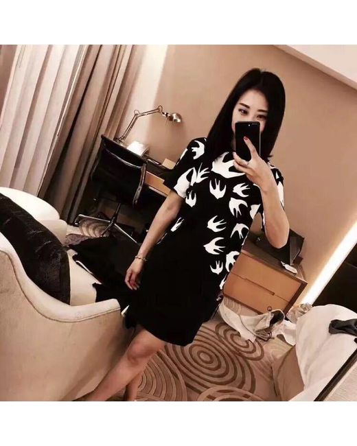 McQ Alexander McQueen Black T-Shirt Dress