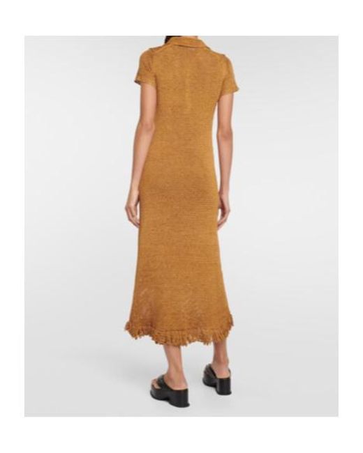 Proenza Schouler Natural Tassel-Trimmed Midi Dress