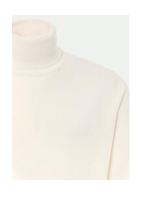 Malo White Basic Turtleneck Knitwear for men