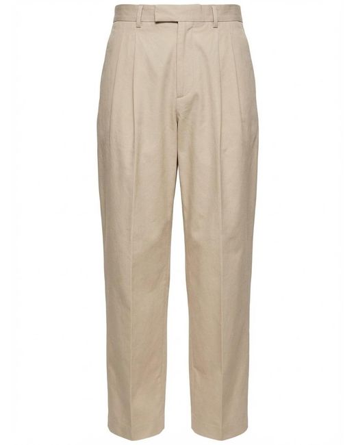 Gucci White Pleated Front Tailored Trousers for men