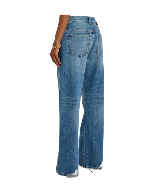 Khaite Blue Solid-Colour Straight-Leg Jeans