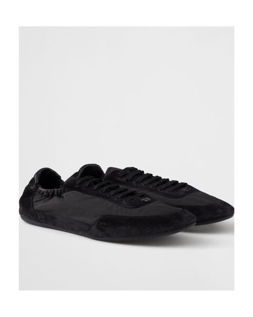 Prada Black Collapse Lace-Up Sneakers