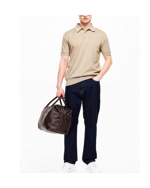 Brioni Natural Short Sleeve Polo Shirt for men