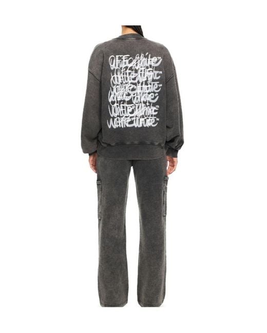 Off-White c/o Virgil Abloh Black Graffiti Logo Sweatshirt