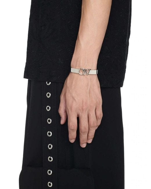 Off-White c/o Virgil Abloh White Logo Cuff Bracelet for men