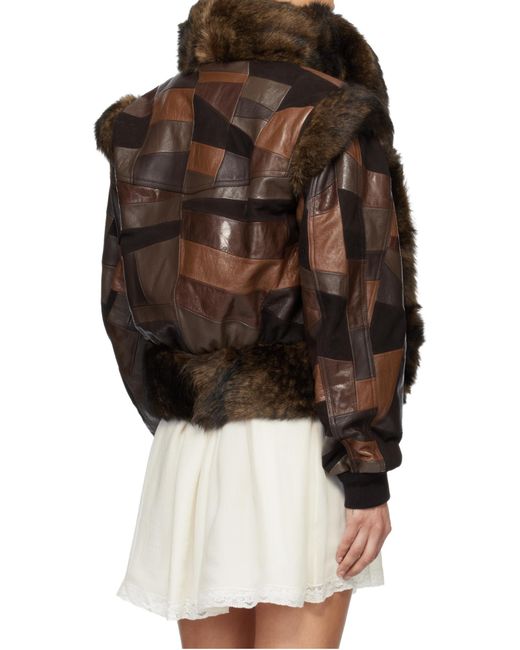 Chloé Black Chloé Short Patchwork Detailed Bomber Jacket