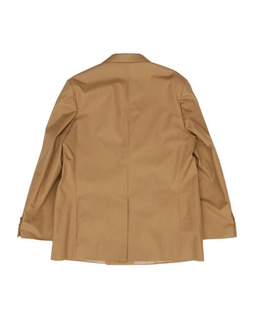 Dries Van Noten Brown Double-Breasted V-Neck Jacket for men