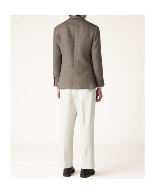 Loro Piana Brown Cashmere Wool Double-Breasted Blazer for men