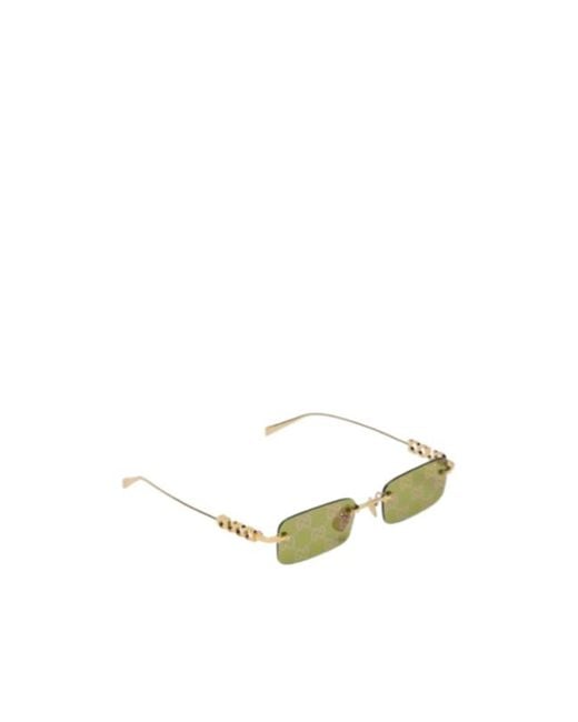 Gucci White Rectangular Frame Sunglasses