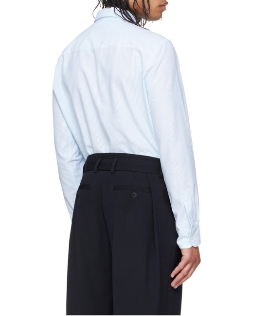 AMI White Stripe Cotton Adc Shirt for men