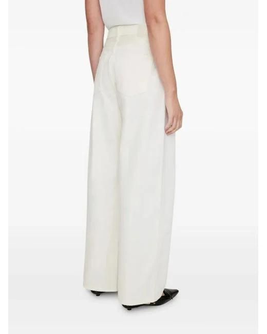 Anine Bing White High-Rise Straight Jeans