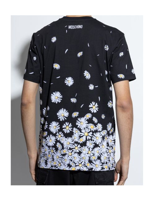 Moschino Black T-Shirt With Print for men