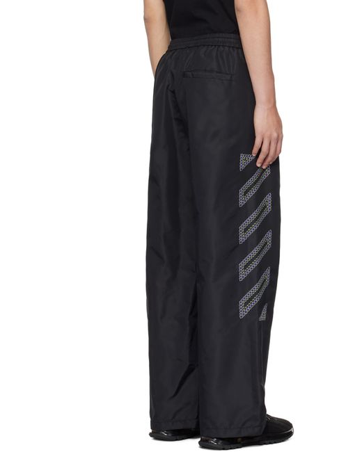 Off-White c/o Virgil Abloh Black Logo Detailed Wide Leg Pants for men