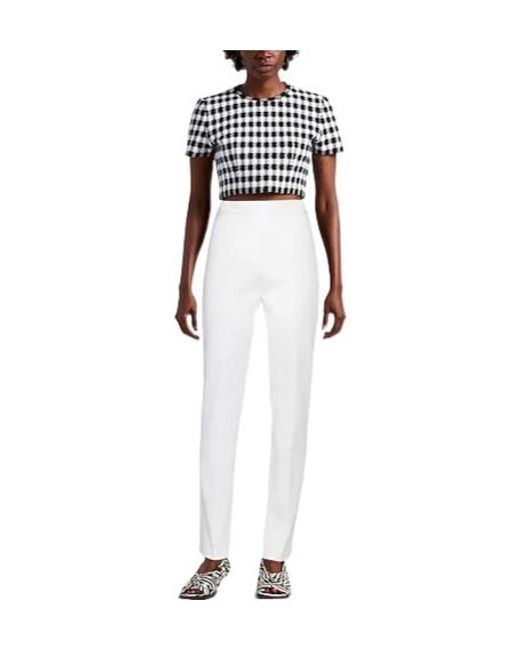 Sportmax White Solid Straight Leg Trousers