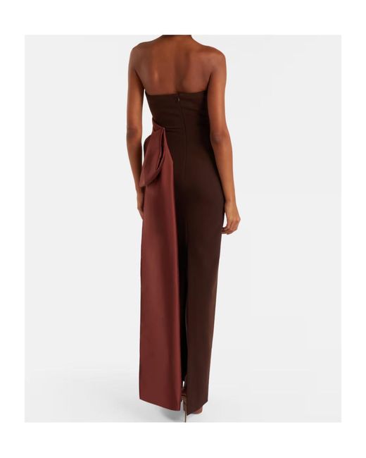 Roland Mouret Purple Crêpe And Taffeta Bustier Gown