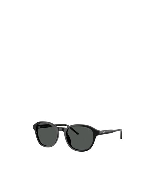 Emporio Armani White Acetate Round Sunglasses for men