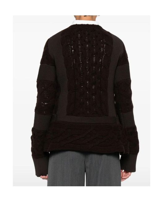 Sacai Black Long-Sleeved Sweater
