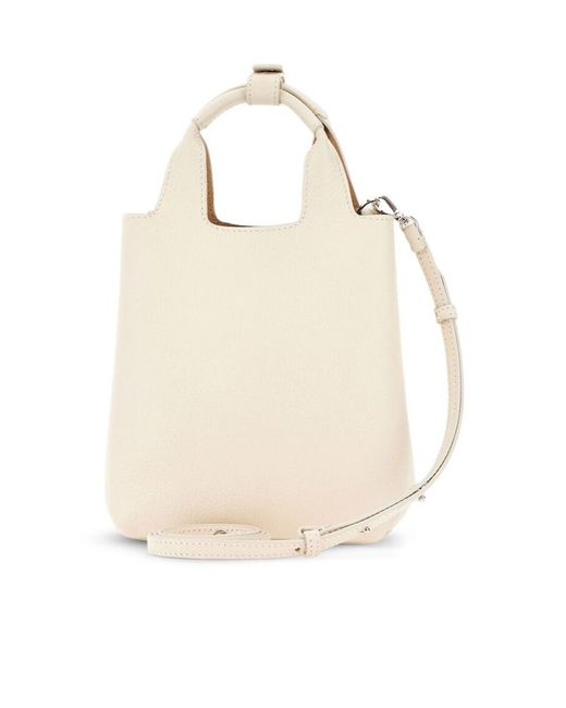 Hogan Natural Logo Embossed H-Bag Mini Shopping Bag