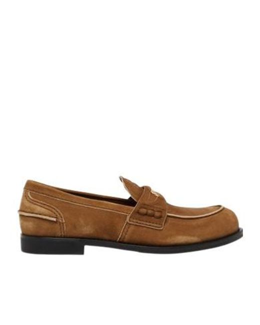 Miu Miu Brown Logo Loafers
