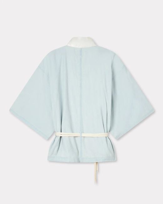 KENZO Blue Oversized Kimono Shirt for men