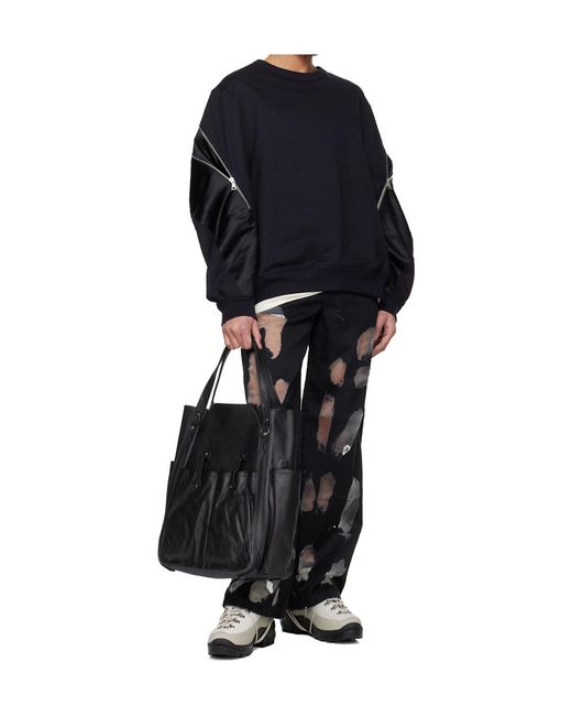 HELIOT EMIL Black Gallop Belt Loop Jeans for men