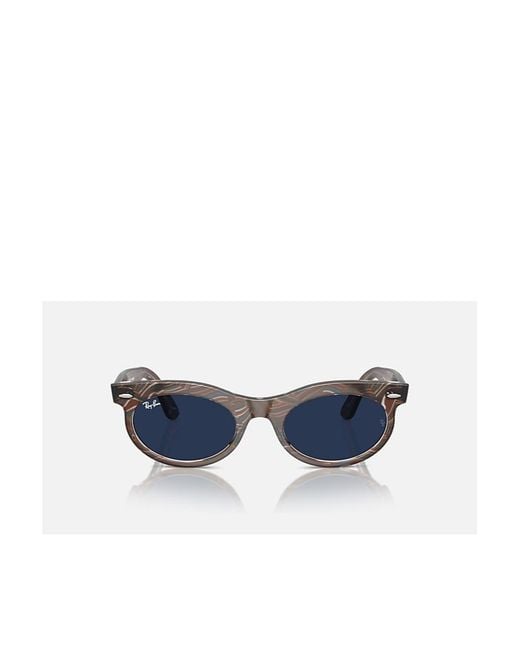 Ray-Ban White Wayfarer Oval Speed Shift Glasses for men