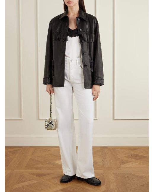 Nili Lotan Black Gus Tassel Leather Jacket