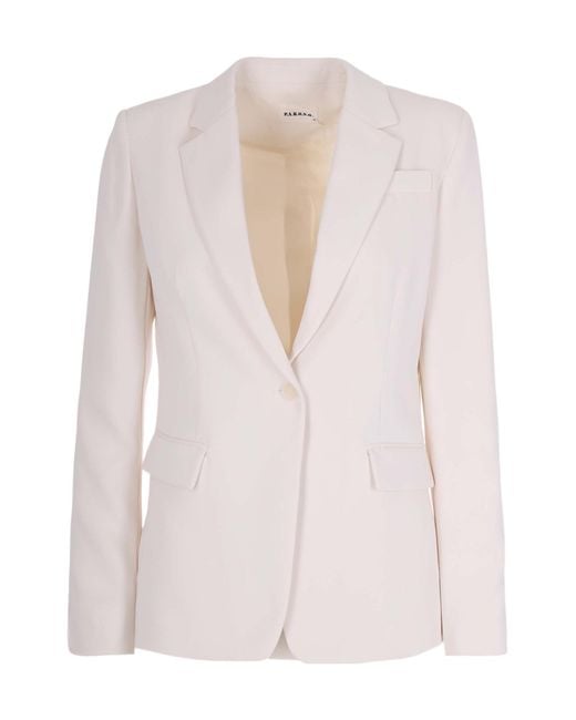 P.A.R.O.S.H. White Long-Sleeved Suit Jacket