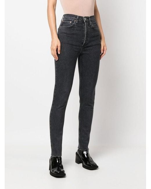 Re/done Gray Straight Jeans