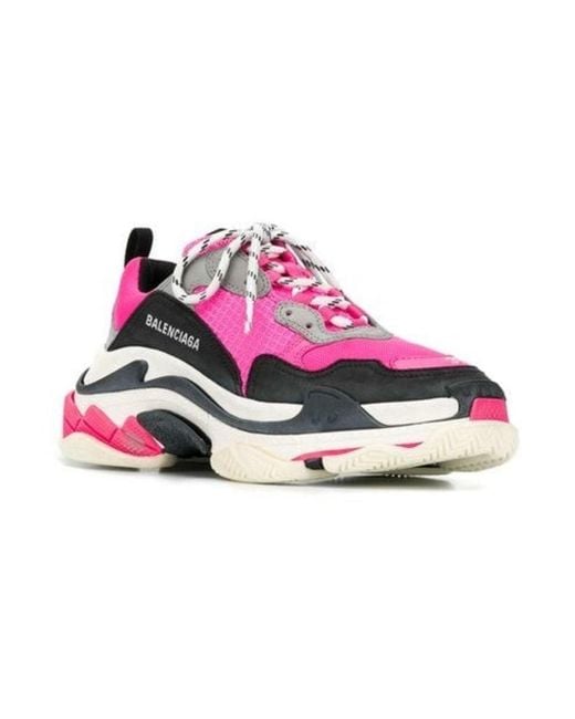 Balenciaga Pink Triple S Color-Matching Casual Sneakers