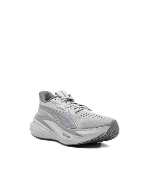 PUMA Gray Magmax Nitro 2 Perforated Lace-Up Sneakers