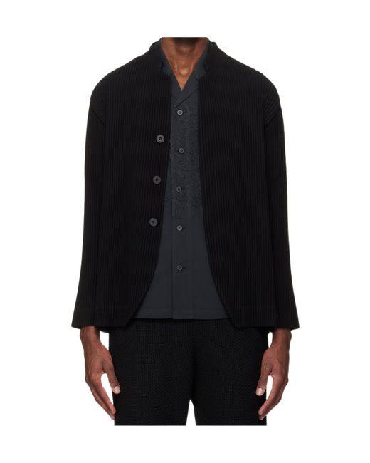 Homme Plissé Issey Miyake Black Homme Plissé Issey Miyake Tuxedo Pleated Jacket for men