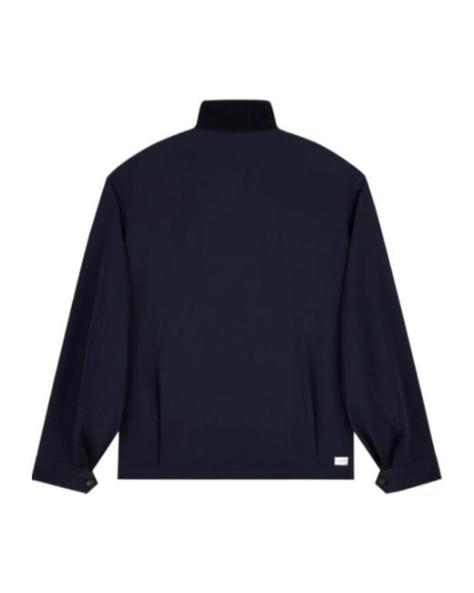 Emporio Armani Blue Blouson Jacket With High Collar And Angled Flap Pockets for men