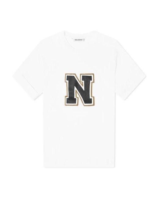 Neil Barrett White Logo Printed T-Shirt for men