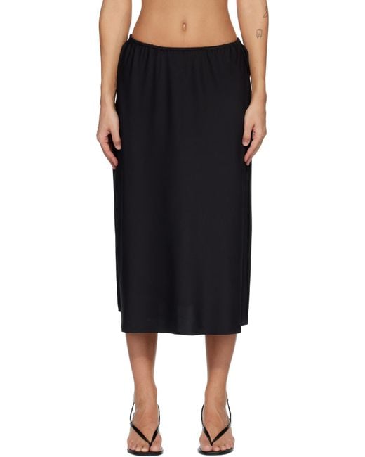 Lisa Yang Black Silk Midi Skirt